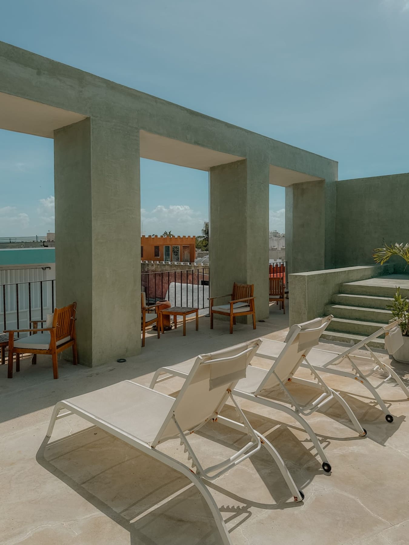 Loungers under the arches